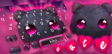 Cute Fluffy Black Cat 主題鍵盤