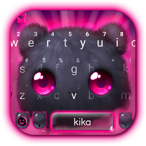 Cute Fluffy Black Cat 主題鍵盤