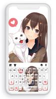 Fundo do Teclado Cute Girl Kit Cartaz