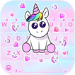 Cute Girly Unicorn Klavye Arka