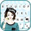Fundo do Teclado Cute Hat Girl APK