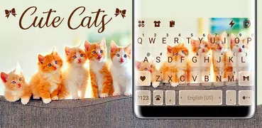 Cute Kittens Keyboard Backgrou