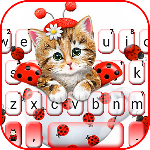 Cute Ladybird Kitten Tastatur-