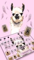 Cute Llama Keyboard Background screenshot 1