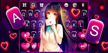 Tema Keyboard Cute Lovely Girl