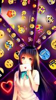 Tema Keyboard Cute Lovely Girl imagem de tela 3