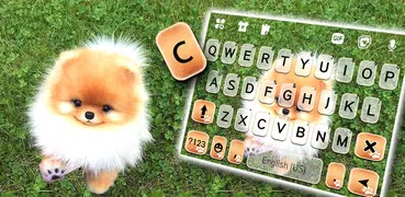 Cute Puppy Pom Tastaturhinterg