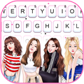 Cute Pink Girls Keyboard Background