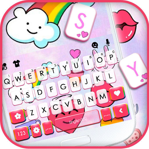 Cute Pink Doodle Teclado