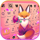 Cute Pink Fox Tastaturhintergr APK