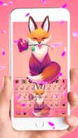 Cute Pink Fox Plakat