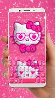 Hot Pink Kittie Hello Keyboard poster
