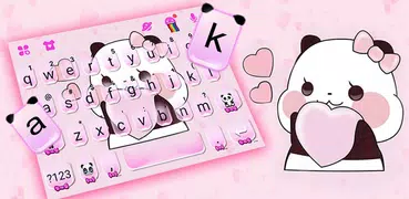 Tema Keyboard Cute Pink Panda