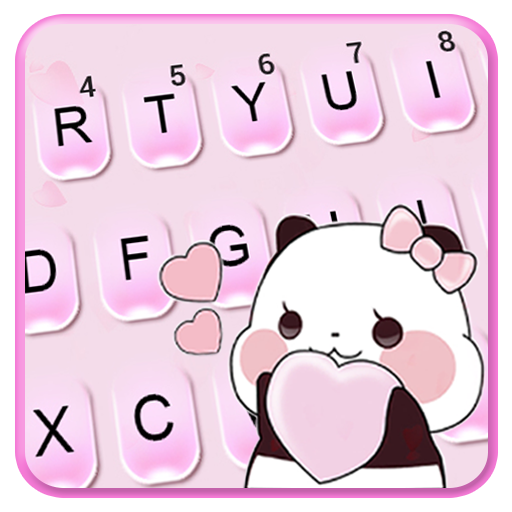 Tema Keyboard Cute Pink Panda