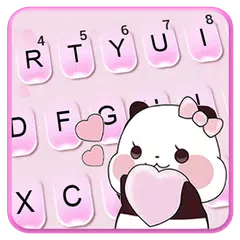 Cute Pink Panda Keyboard Theme APK download