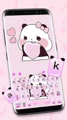 Cute Pink Panda Tastatur-Thema APK Herunterladen