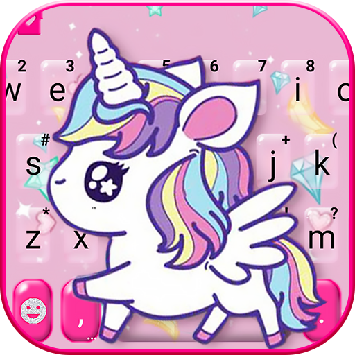 Cute Pink Unicorn 主題鍵盤