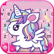 Cute Pink Unicorn Klavye Temas