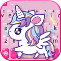 Cute Pink Unicorn Tema de tecl