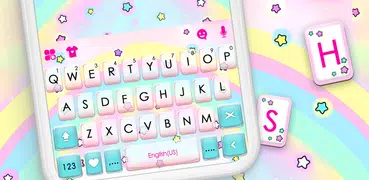 Cute Rainbow Stars Keyboard Ba