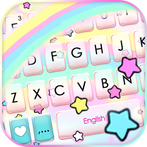 Cute Rainbow Stars Tastaturhin