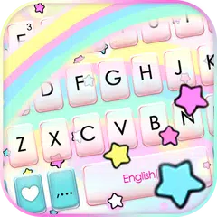 Cute Rainbow Stars Keyboard Ba XAPK download