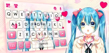 Tema Keyboard Cute School Girl