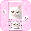 Teclado Cute White Cat