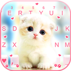 خلفية الكيبورد Cute White Kitt أيقونة