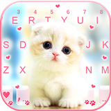 خلفية الكيبورد Cute White Kitt أيقونة