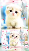 خلفية الكيبورد Cute White Kitt الملصق
