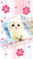 خلفية الكيبورد Cute White Kitt تصوير الشاشة 1