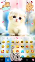 خلفية الكيبورد Cute White Kitt تصوير الشاشة 2