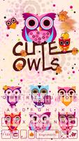 Tema Keyboard Cuteowls Cartaz