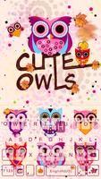 Cute Owls Emoji Keyboard poster