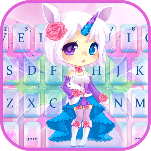 最新版、クールな Cuteness Unicorn Fairy のテーマキーボード