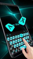 Tema Keyboard Cyan Metal imagem de tela 1