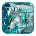 Cyan Neon Wolf Keyboard Theme