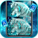 Cyan Neon Wolf Tema de teclado APK