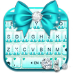 Cyan Diamond Bowknot Keyboard 