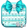 Cyan Diamond Bowknot Keyboard 