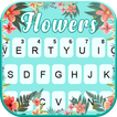 Tema Keyboard Cyan Flowers