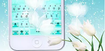 Tema Keyboard Cyan Tulips