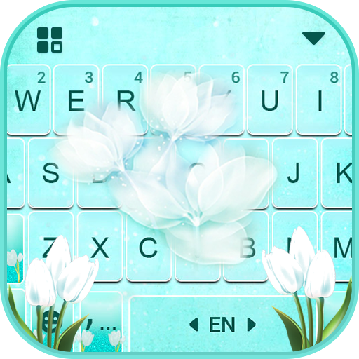 Tema Keyboard Cyan Tulips