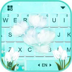 最新版、クールな Cyan Tulips のテーマキーボード アプリダウンロード