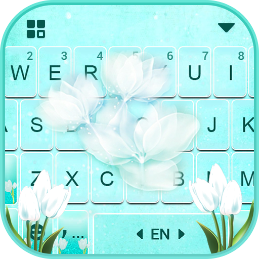 Cyan Tulips Keyboard Theme