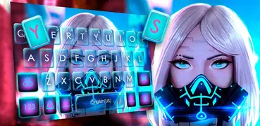 最新版、クールな Cyber Punk Girl のテーマキ