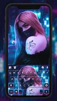 Fond de clavier Cyberpunk Mask Affiche