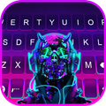 Cyberpunk Neon Man Keyboard Ba