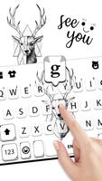 Tema Keyboard Deer Draw imagem de tela 1